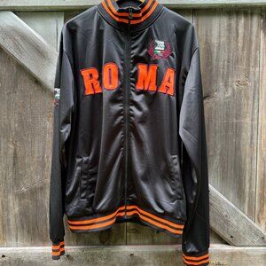 Roma Italia Authentic Track Jacket Embroidered Black Orange Men's XXL